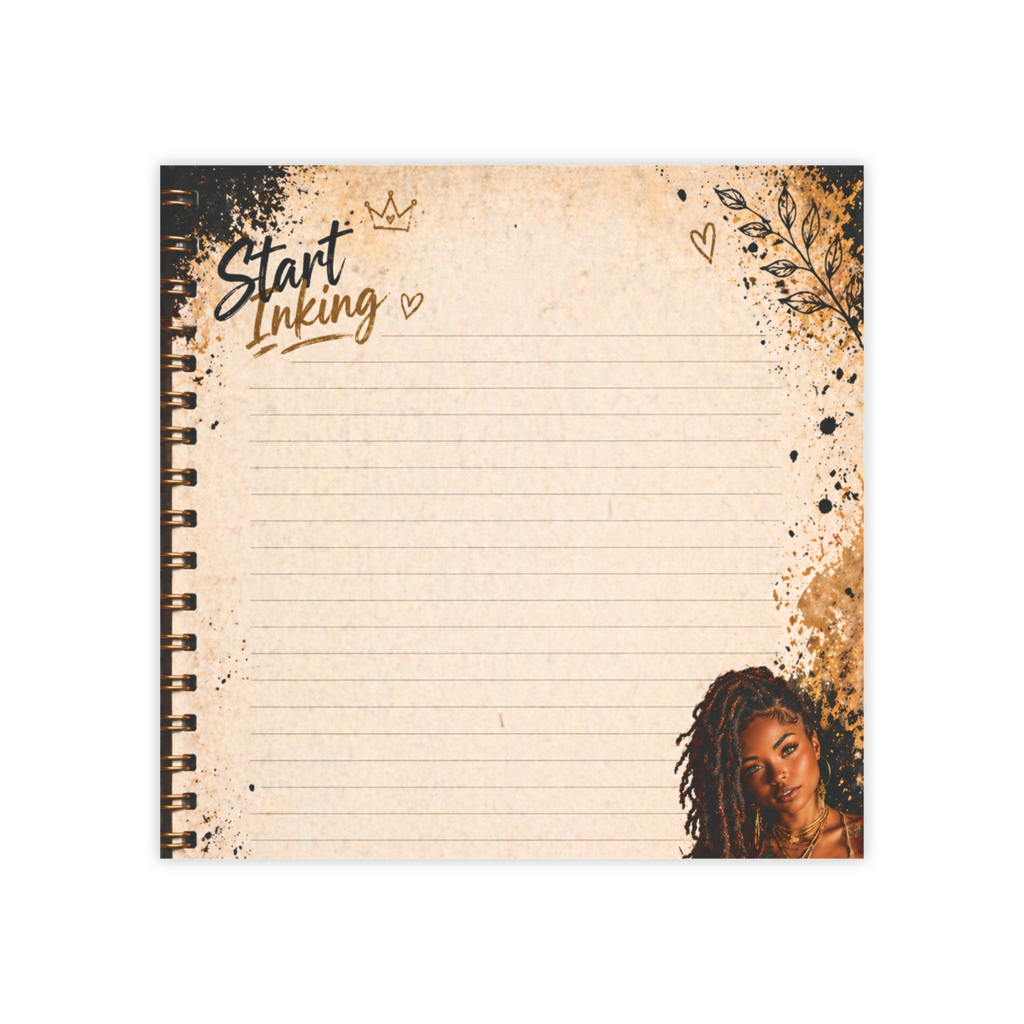 Spiral-bound Post-it® Note Pad with lined pages from Printify, featuring inspirational desk notes for writing and organization.