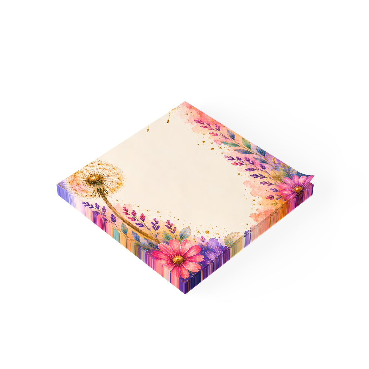Floral Dandelion Post-it Note Pads — Watercolor Flower Sticky Notes for Notes & Gifts