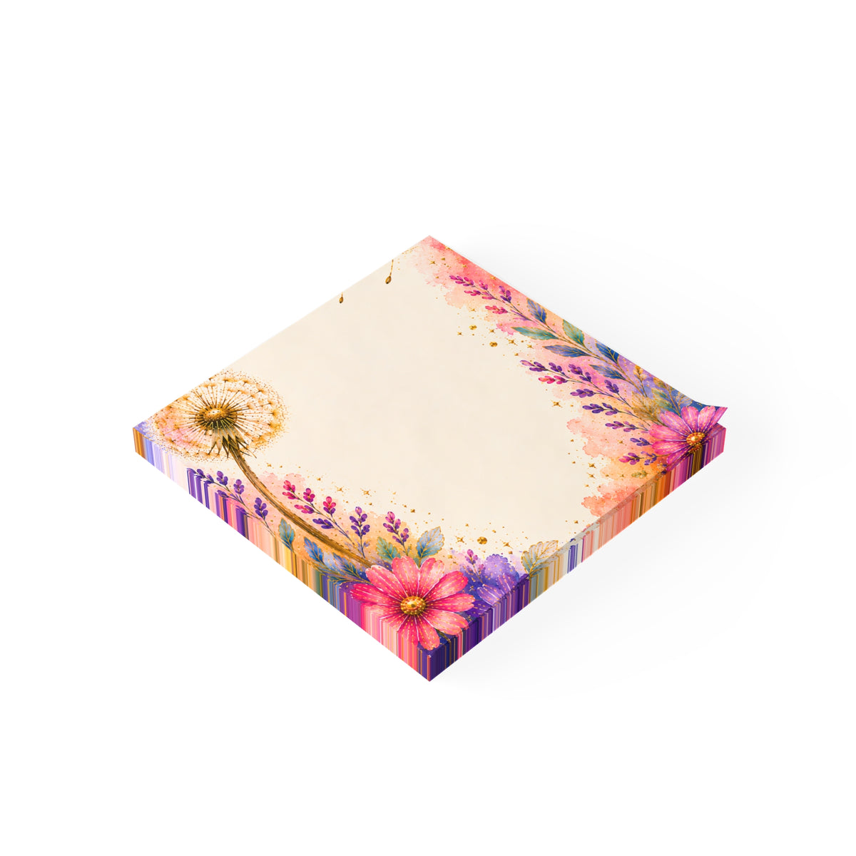 Floral Dandelion Post-it Note Pads — Watercolor Flower Sticky Notes for Notes & Gifts