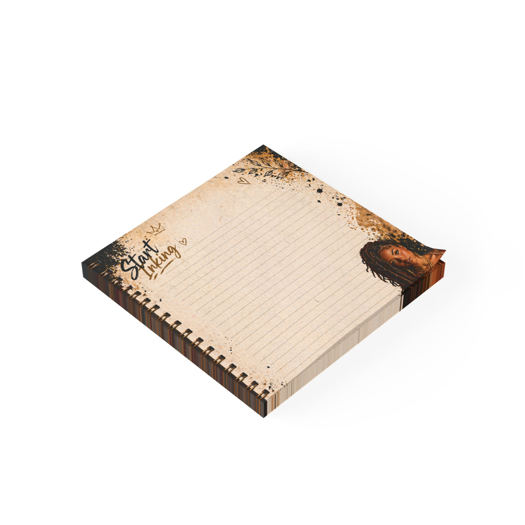 Spiral-bound lined Post-it® Note Pad by Printify featuring inspirational desk notes and paper pages for writing and organizing.