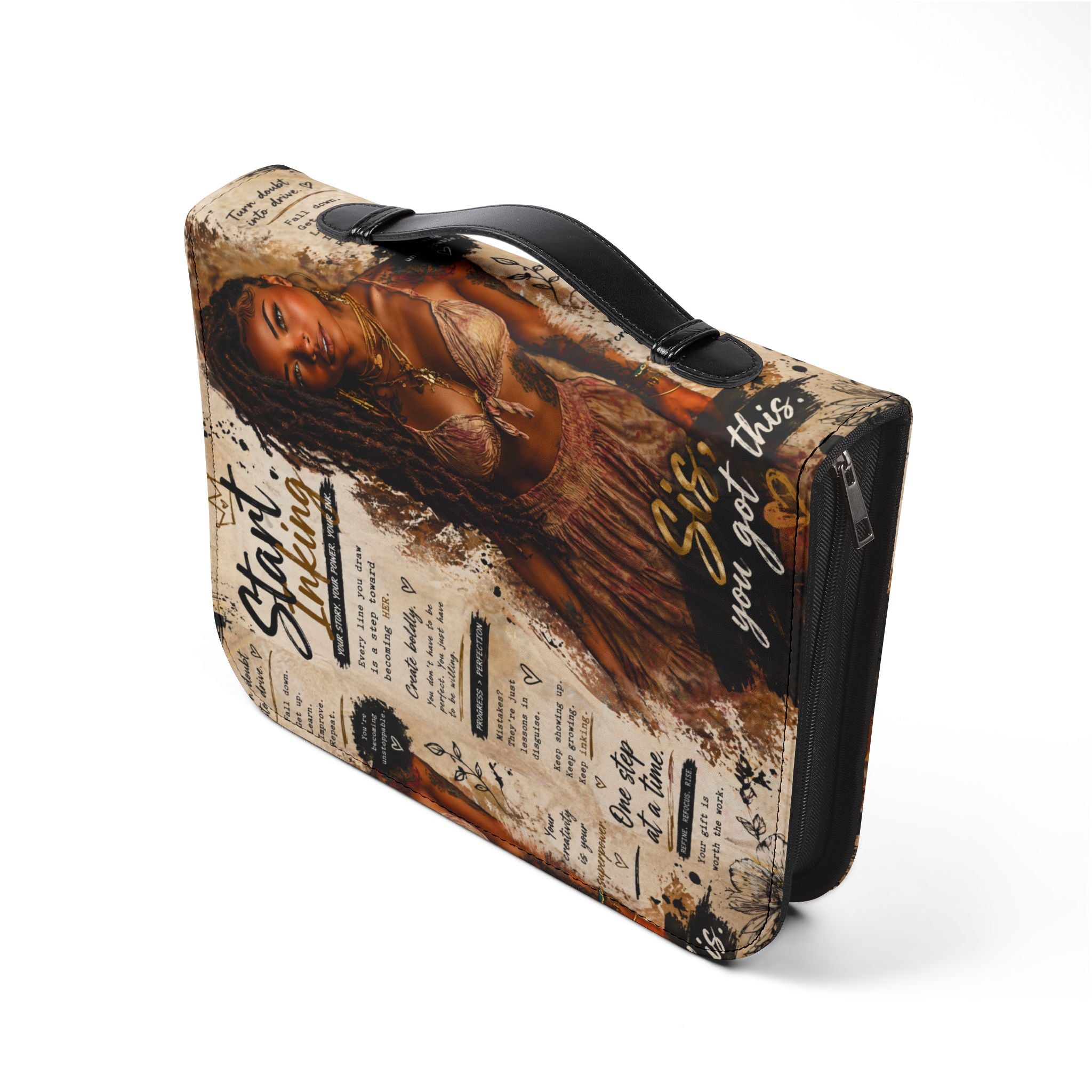 Printify Sis You Got This zippered Bible cover, inspirational Bible case for women with motivational design and durable fabric.