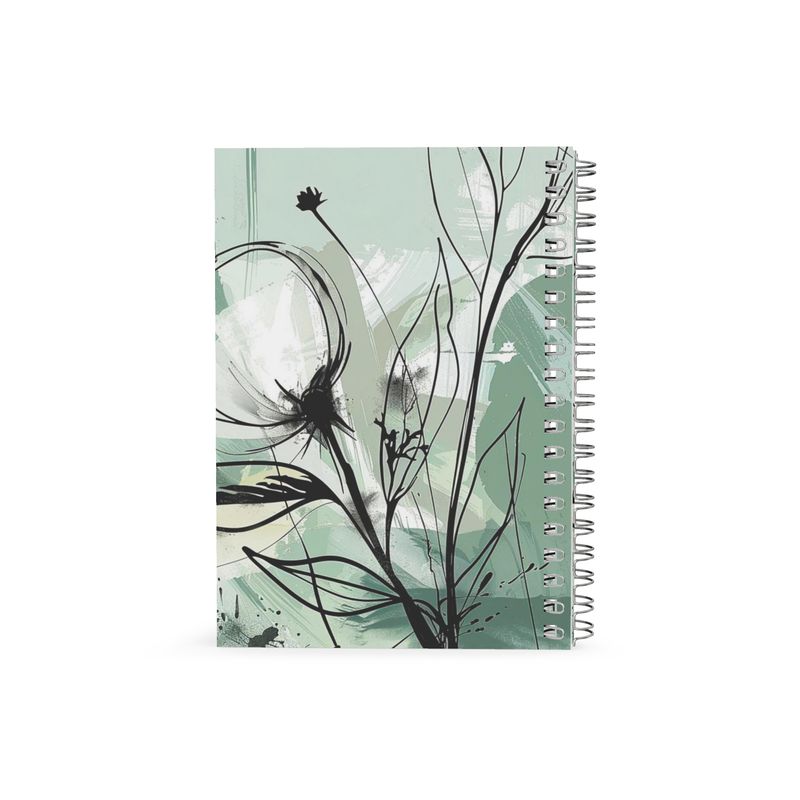 Egg Green Floral Spiral Note Books