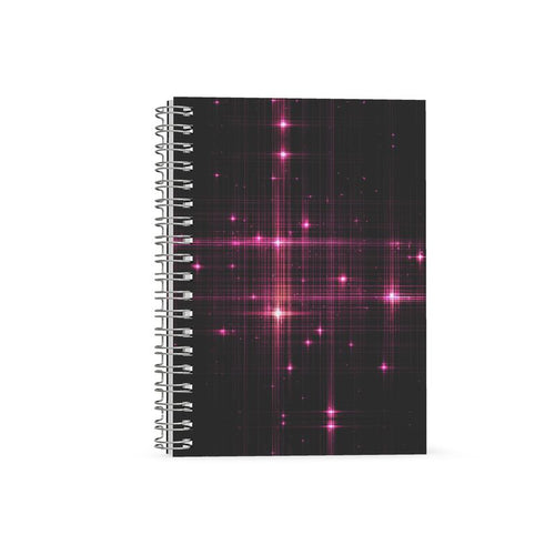 Black and Pink Sparkles Spiral Note Books