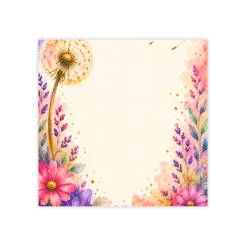 Floral Dandelion Post-it Note Pads — Watercolor Flower Sticky Notes for Notes & Gifts
