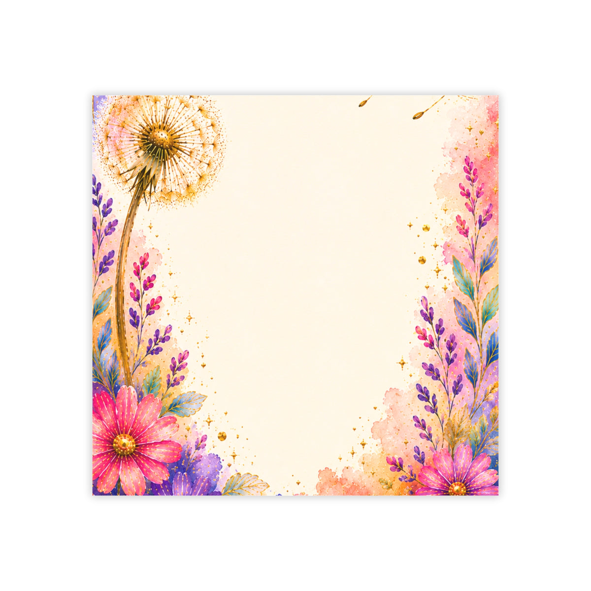 Floral Dandelion Post-it Note Pads — Watercolor Flower Sticky Notes for Notes & Gifts