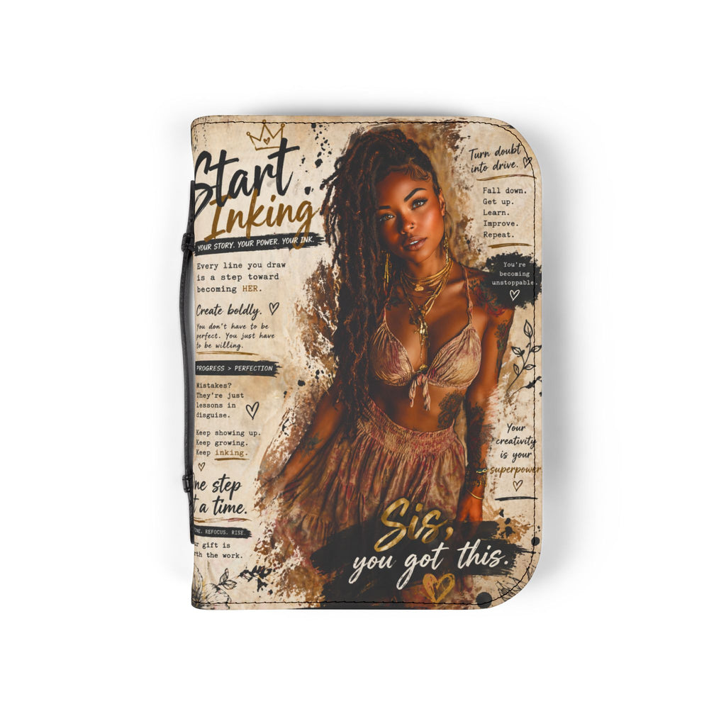 Printify Sis You Got This zippered Bible cover for women, inspirational Bible case with a sturdy zipper and decorative design.