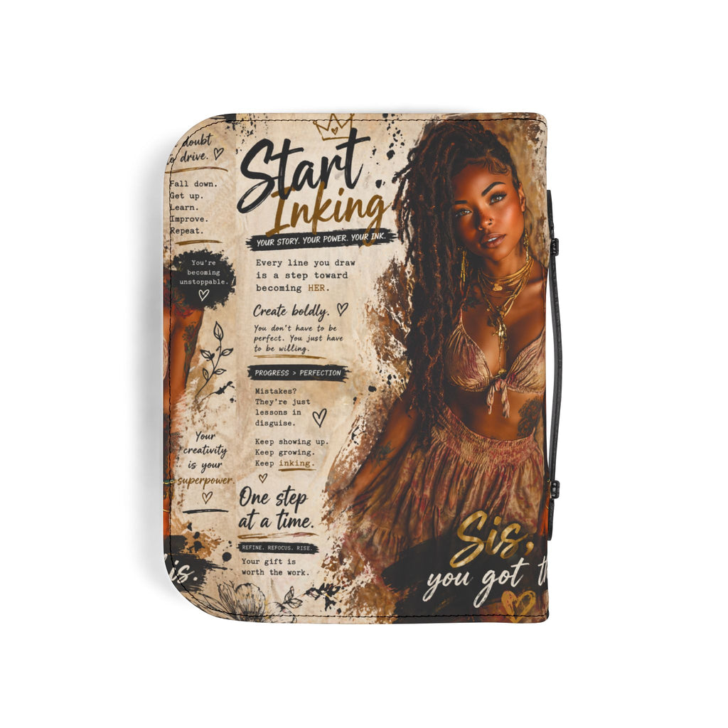 Printify Sis You Got This zippered Bible cover for women, inspirational Bible case with floral design and secure zipper closure.