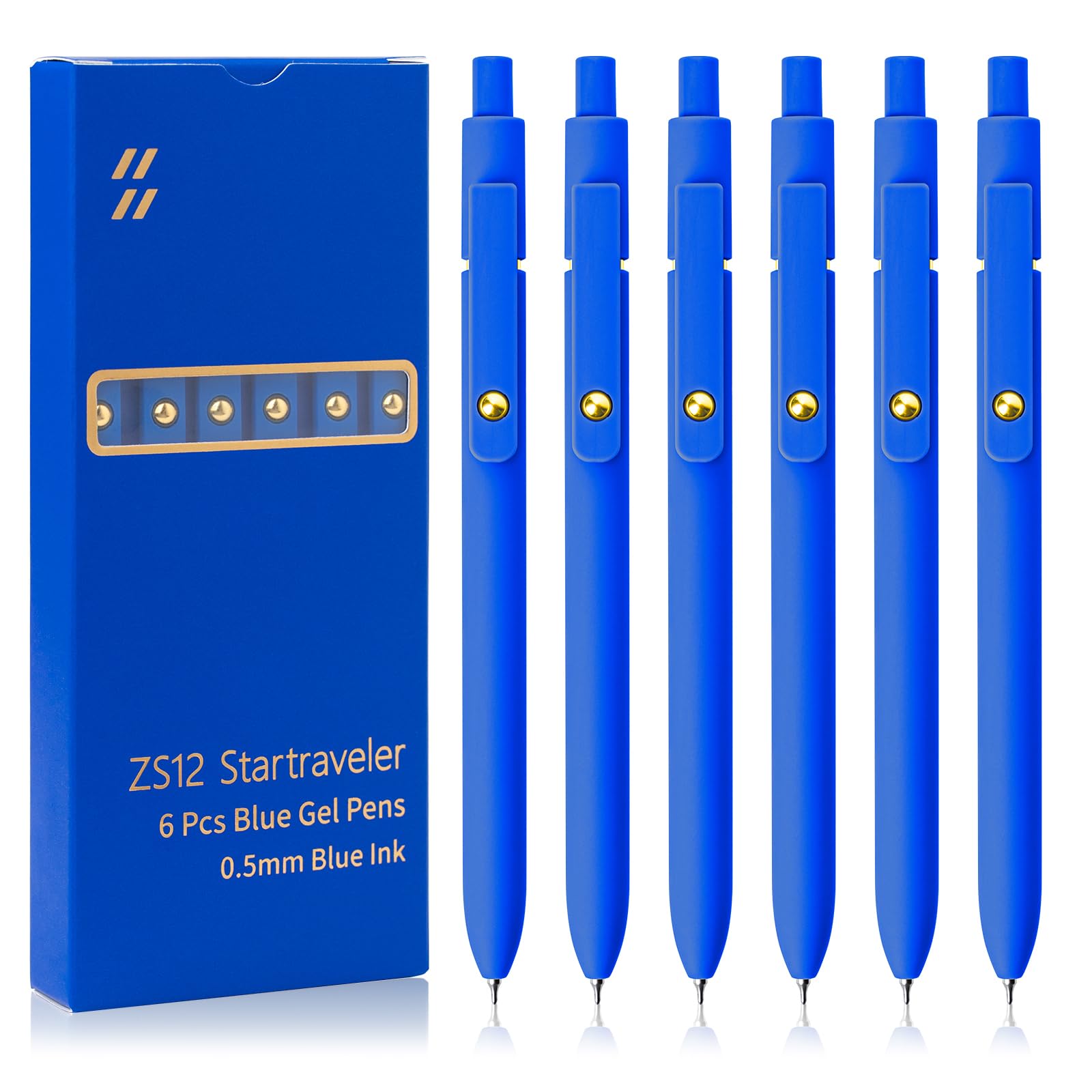 6 Pcs Fine Point Smooth Writing Gel Pens, 0.5mm Colored Ink for Journaling