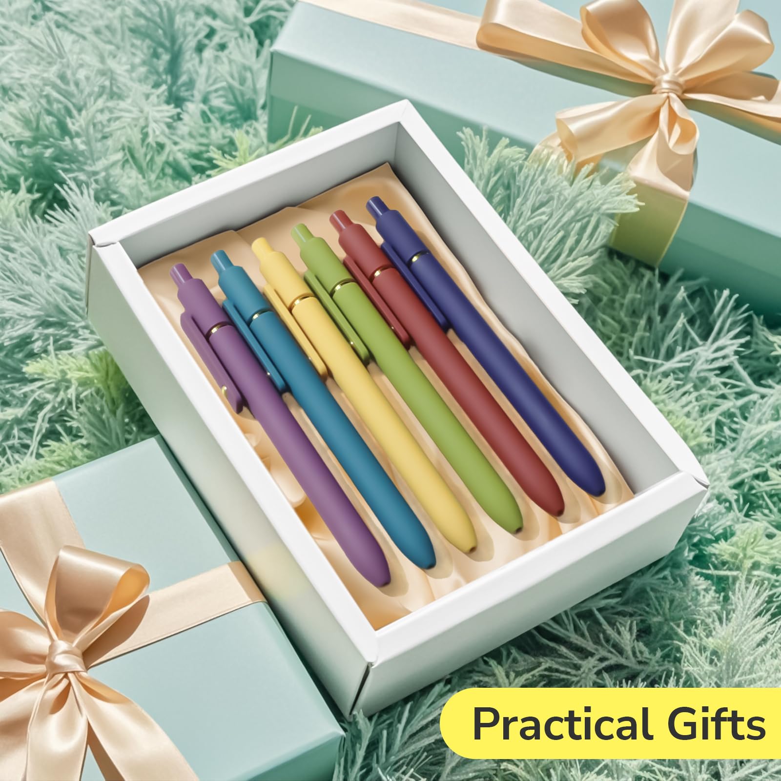 6 Pcs Fine Point Smooth Writing Gel Pens, 0.5mm Colored Ink for Journaling