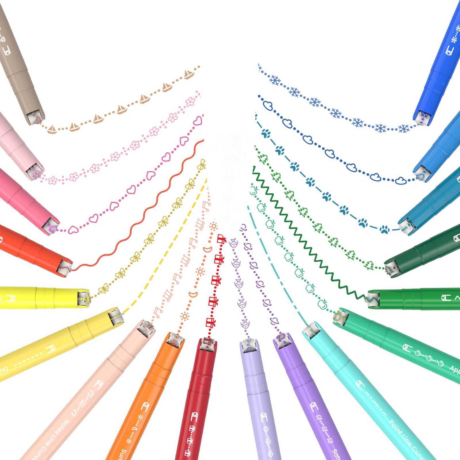 Colored Curve Pens, Dual Tip Pens Fine Lines, Journaling Supplies