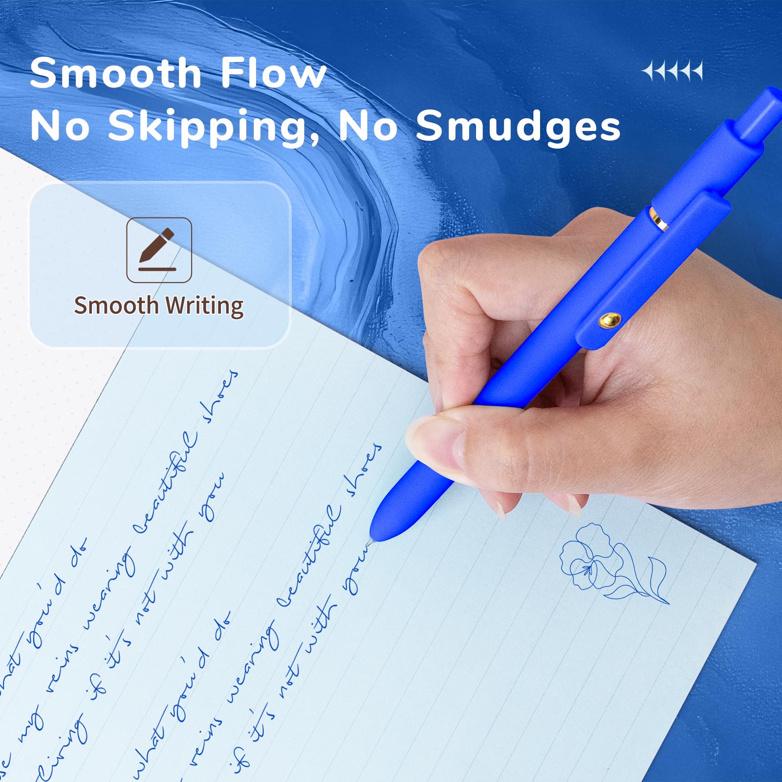 6 Pcs Fine Point Smooth Writing Gel Pens, 0.5mm Colored Ink for Journaling