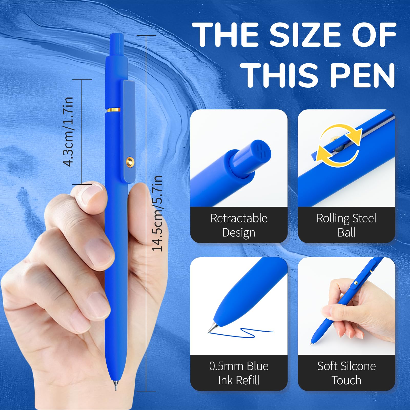 6 Pcs Fine Point Smooth Writing Gel Pens, 0.5mm Colored Ink for Journaling