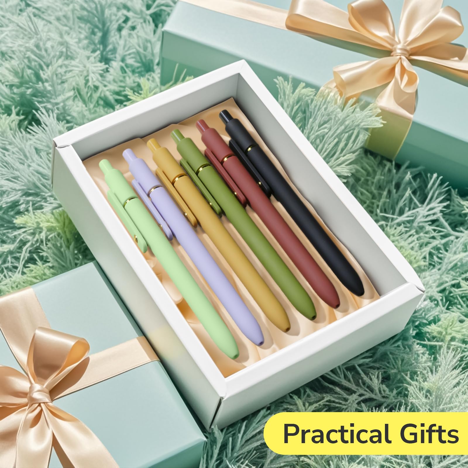 6 Pcs Fine Point Smooth Writing Gel Pens, 0.5mm Colored Ink for Journaling