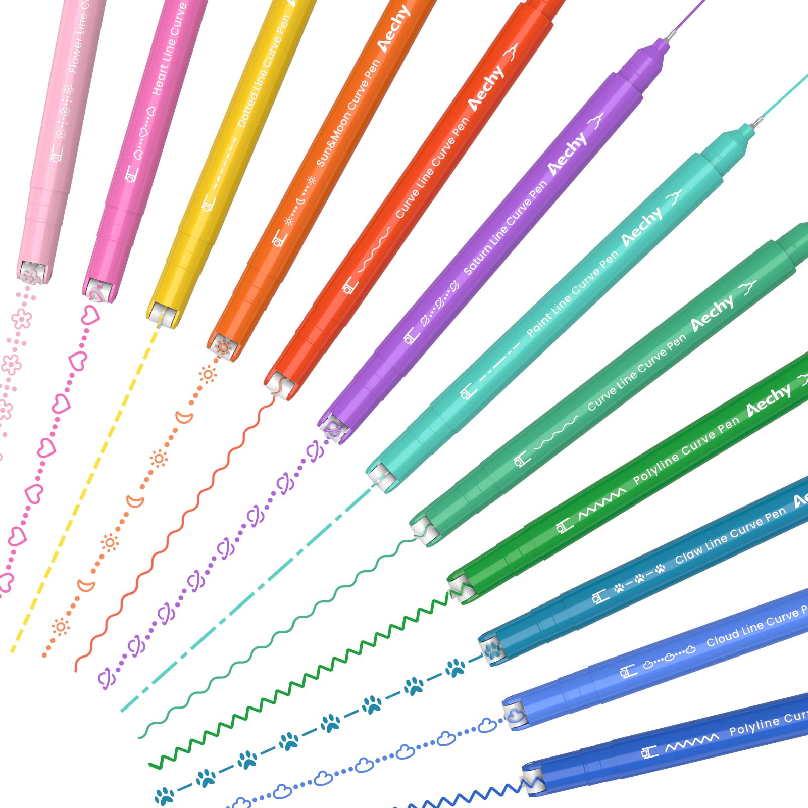 Colored Curve Pens, Dual Tip Pens Fine Lines, Journaling Supplies