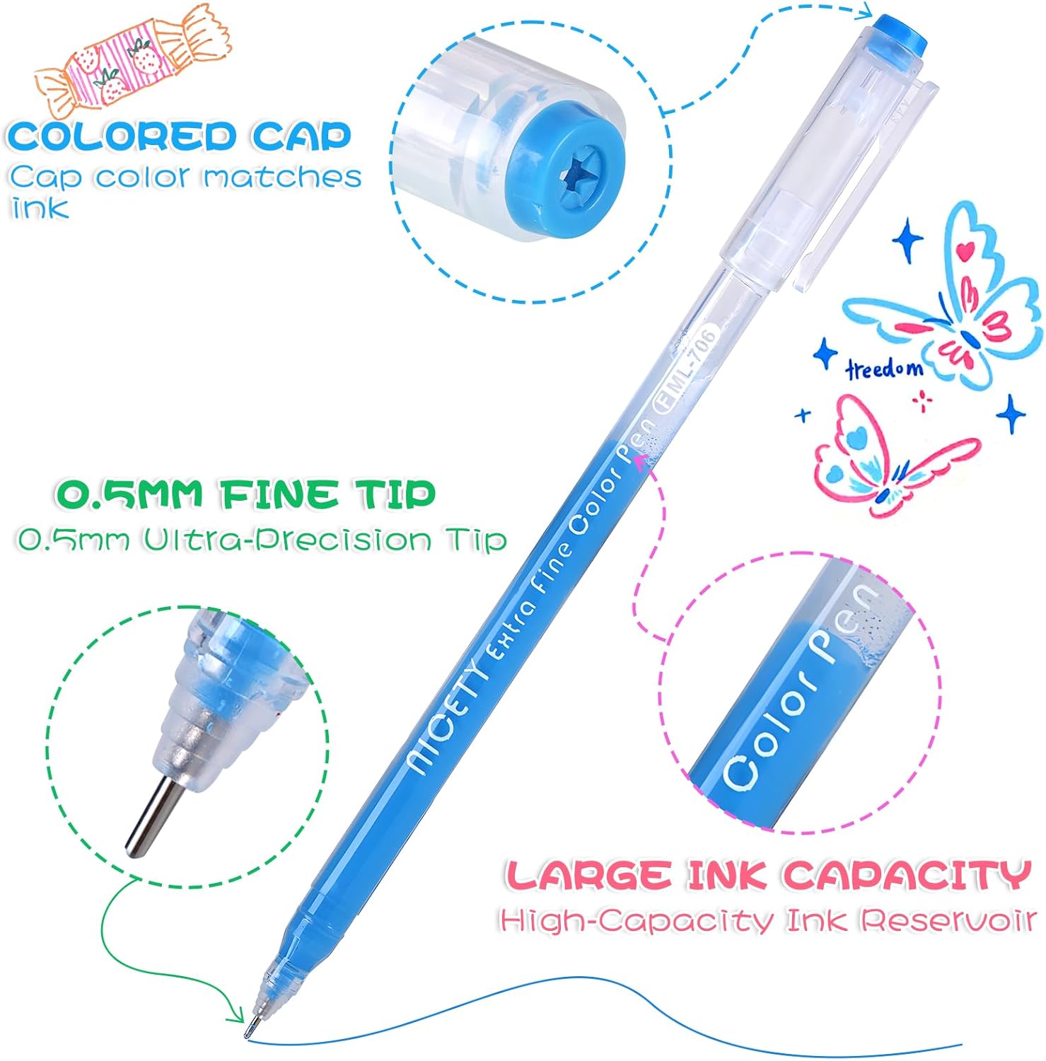 168 Gel Pens  Colouring Set - Gel Pens Set 0.5mm Tip Sketching & Journaling