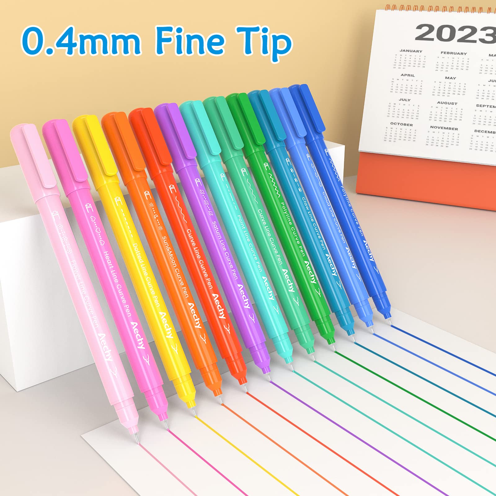 Colored Curve Pens, Dual Tip Pens Fine Lines, Journaling Supplies