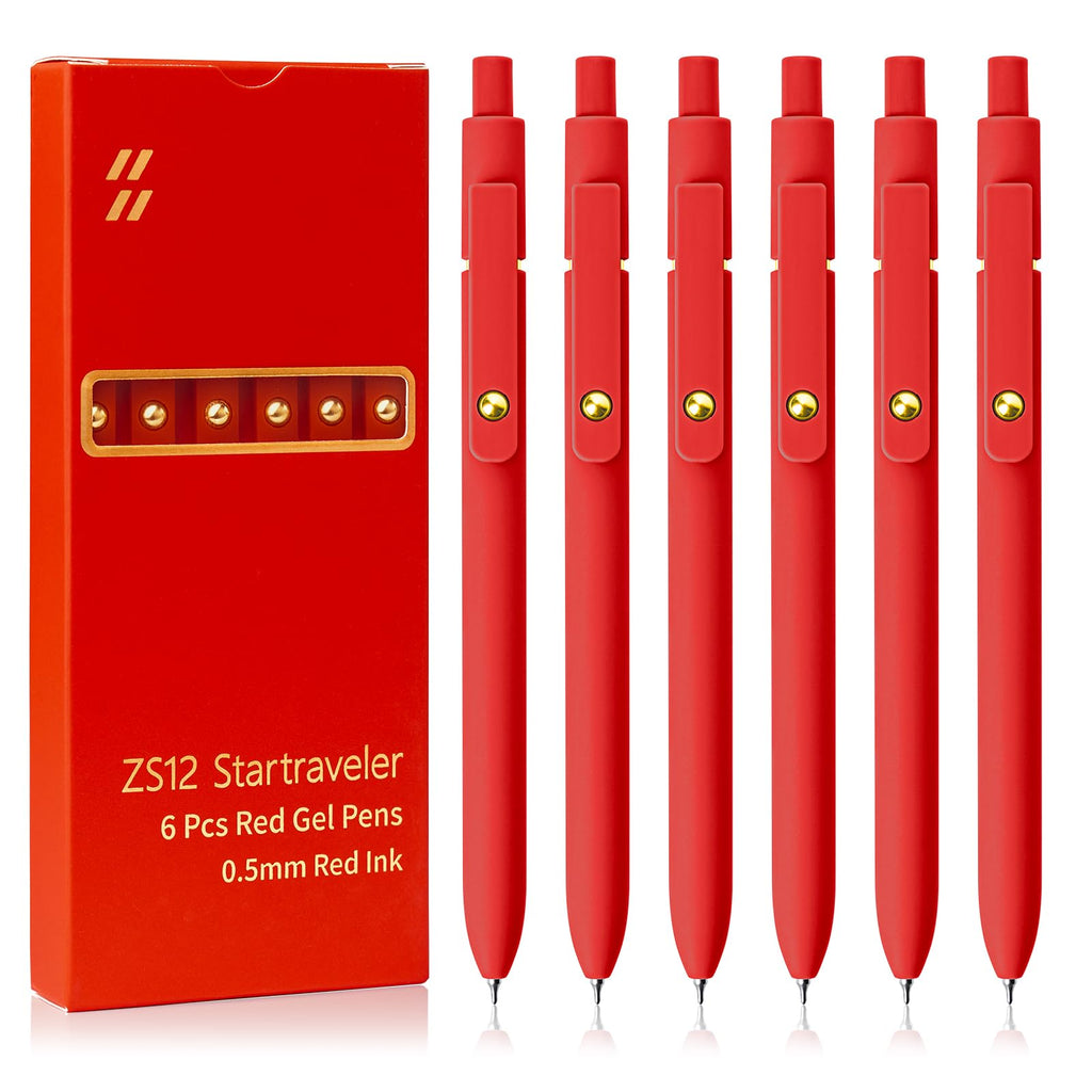 6 Pcs Fine Point Smooth Writing Gel Pens, 0.5mm Colored Ink for Journaling