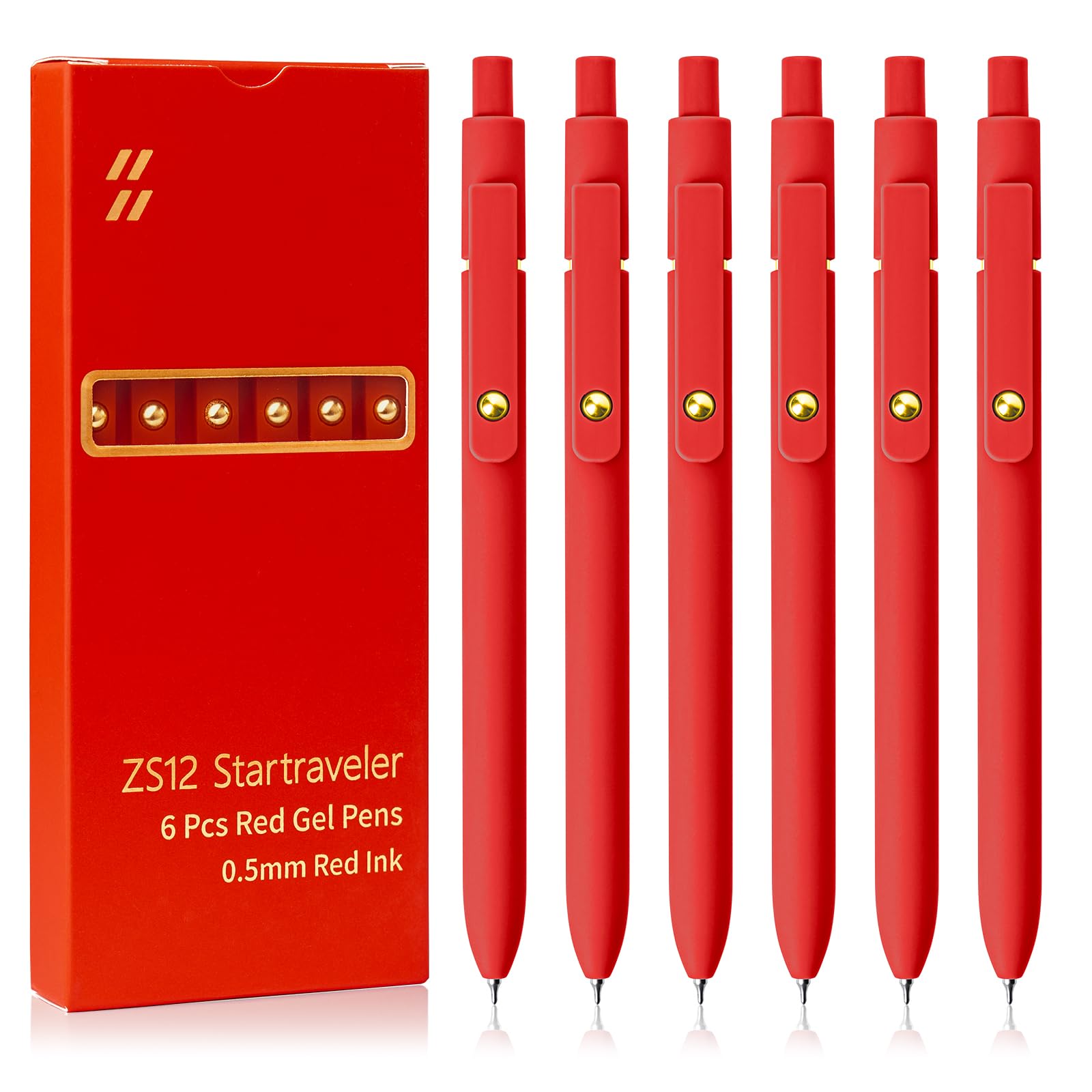 6 Pcs Fine Point Smooth Writing Gel Pens, 0.5mm Colored Ink for Journaling