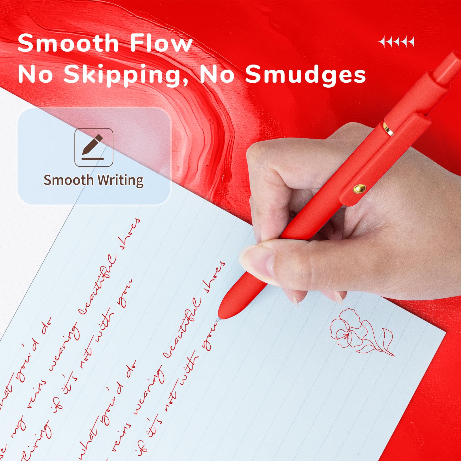 6 Pcs Fine Point Smooth Writing Gel Pens, 0.5mm Colored Ink for Journaling
