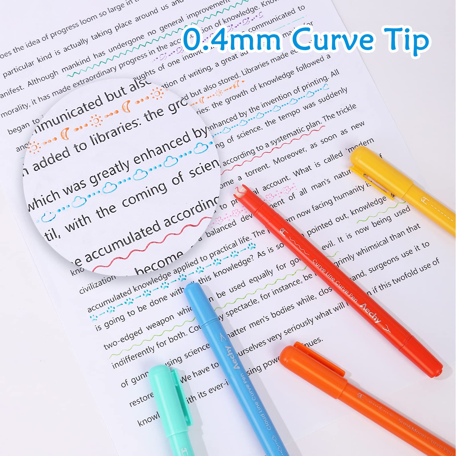 Colored Curve Pens, Dual Tip Pens Fine Lines, Journaling Supplies