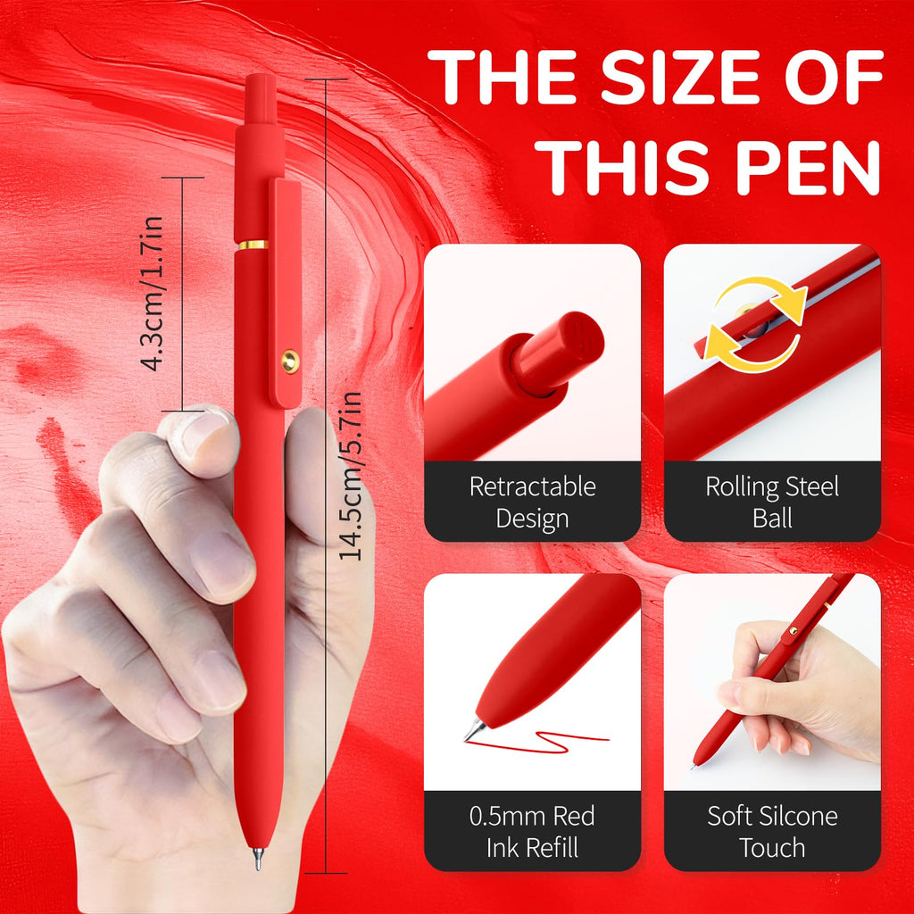 6 Pcs Fine Point Smooth Writing Gel Pens, 0.5mm Colored Ink for Journaling