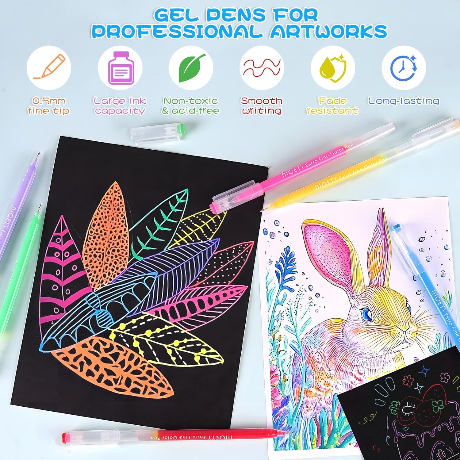 168 Gel Pens  Colouring Set - Gel Pens Set 0.5mm Tip Sketching & Journaling