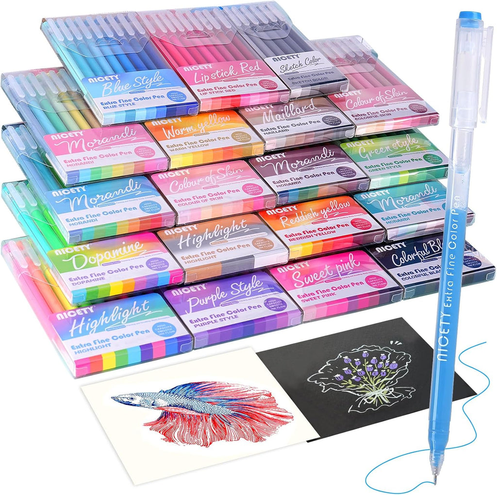 168 Gel Pens  Colouring Set - Gel Pens Set 0.5mm Tip Sketching & Journaling