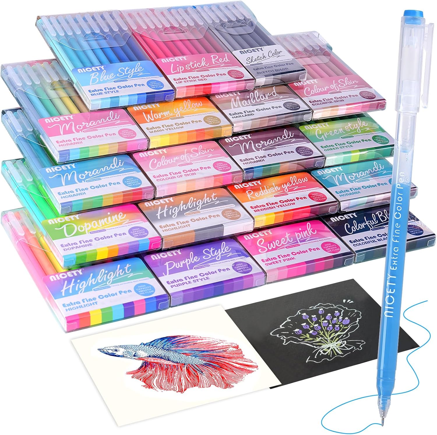 168 Gel Pens  Colouring Set - Gel Pens Set 0.5mm Tip Sketching & Journaling