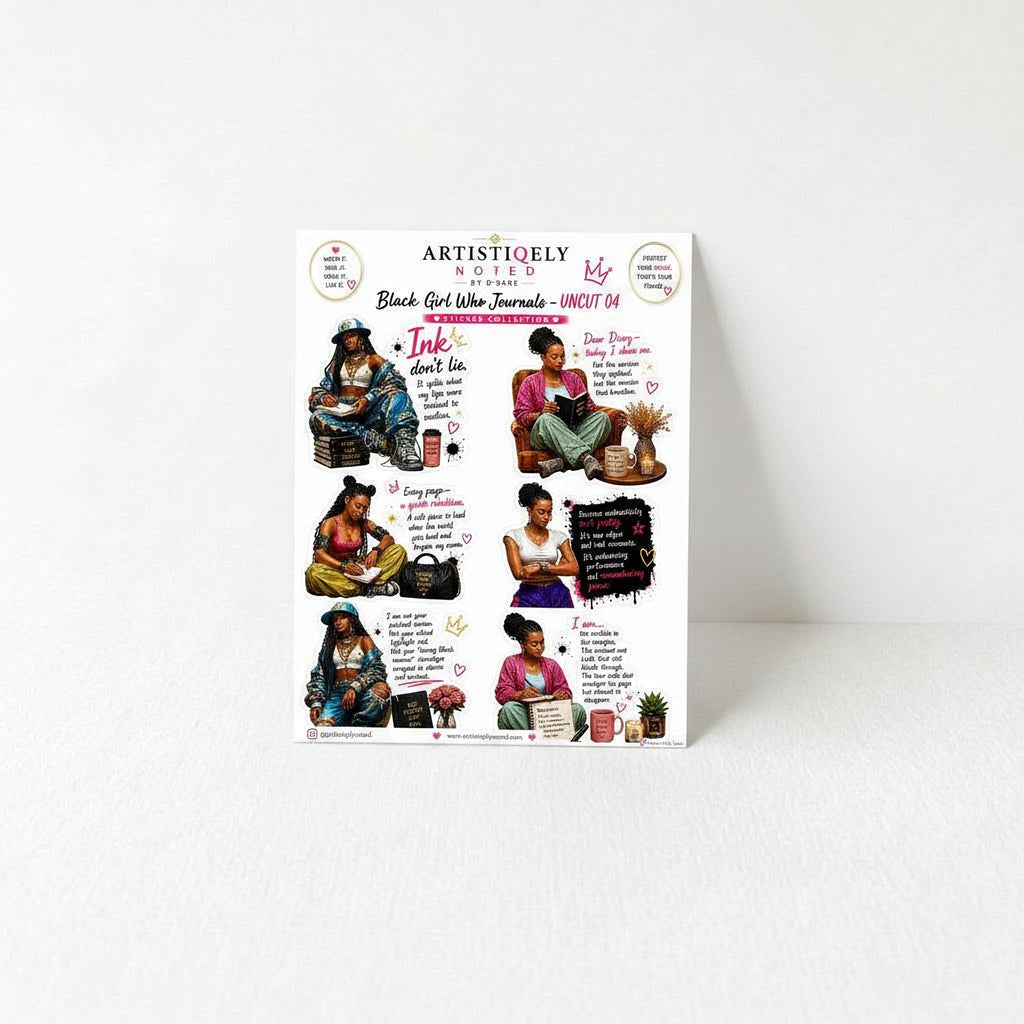 The image is an artfully designed poster featuring illustrations and text related to the theme of Black women.