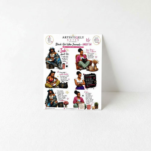 The image is an artfully designed poster featuring illustrations and text related to the theme of Black women.