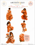 Black woman blossom in bloom sticker sheet by Artistiqely Noted by D'Sare featuring vibrant floral and portrait designs.