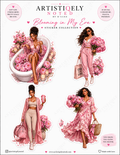 Colorful Blooming In My Era 01 sticker sheet by Artistiqely Noted, featuring vibrant floral and artistic designs for decorating.