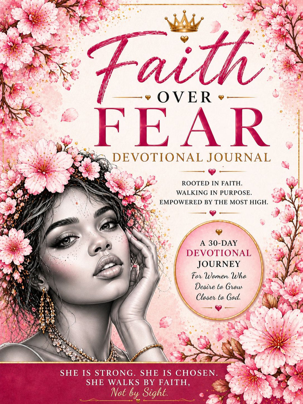 Digital download of Faith Over Fear devotional journal by Artistiqely Noted featuring inspirational cover design.