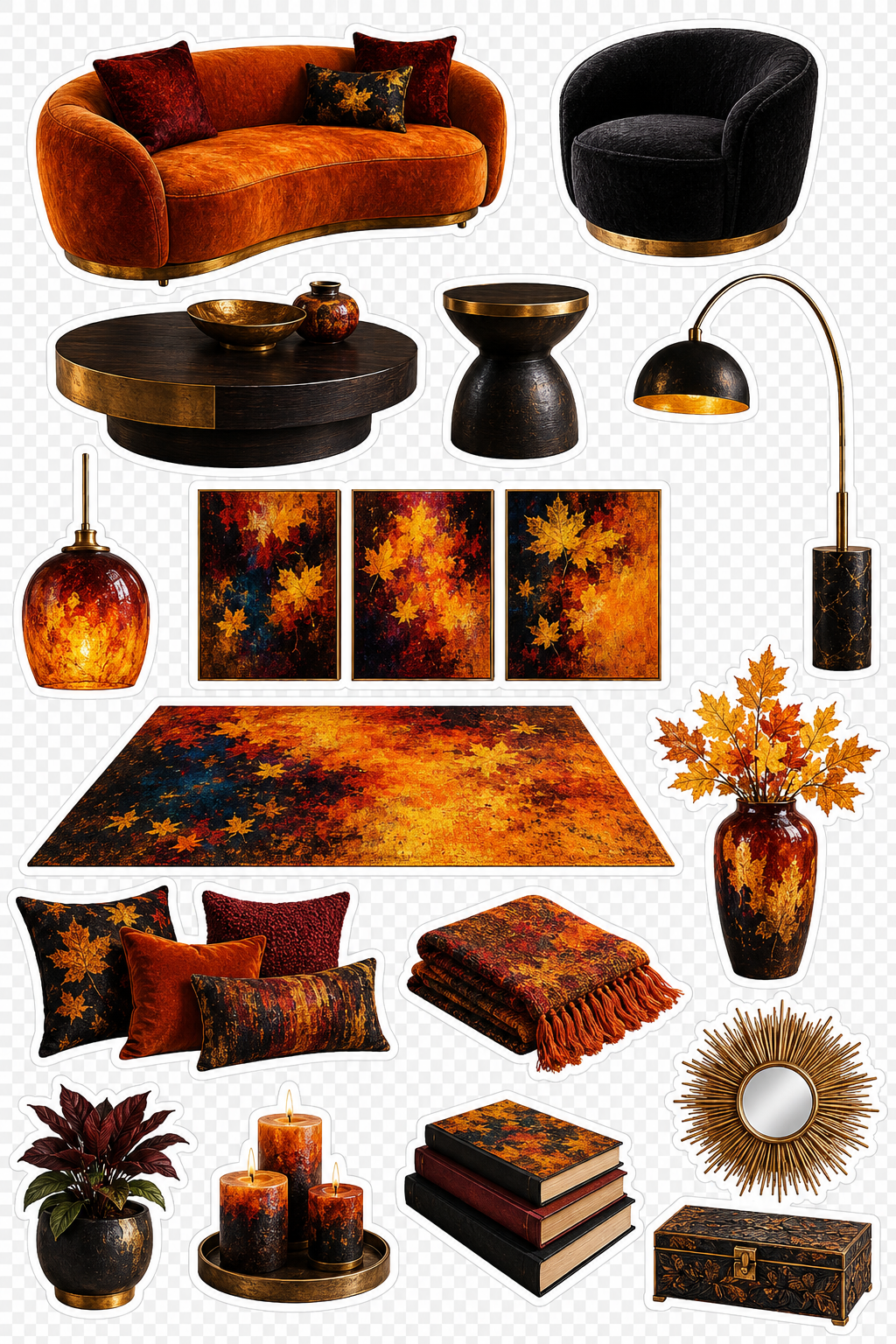 Autumn Ember home decor sticker sheet