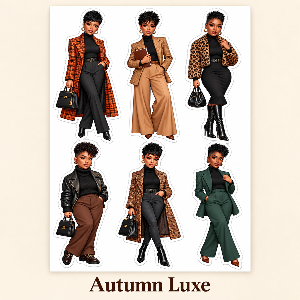 Autumn Luxe six-doll sticker sheet