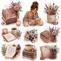 Original Blush Bloom creative journalling sticker sheet with woman flowers notebooks and art supplies