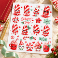 Christmas in July peppermint candy sticker sheet styled with a red journal, gold pen and mint ribbon