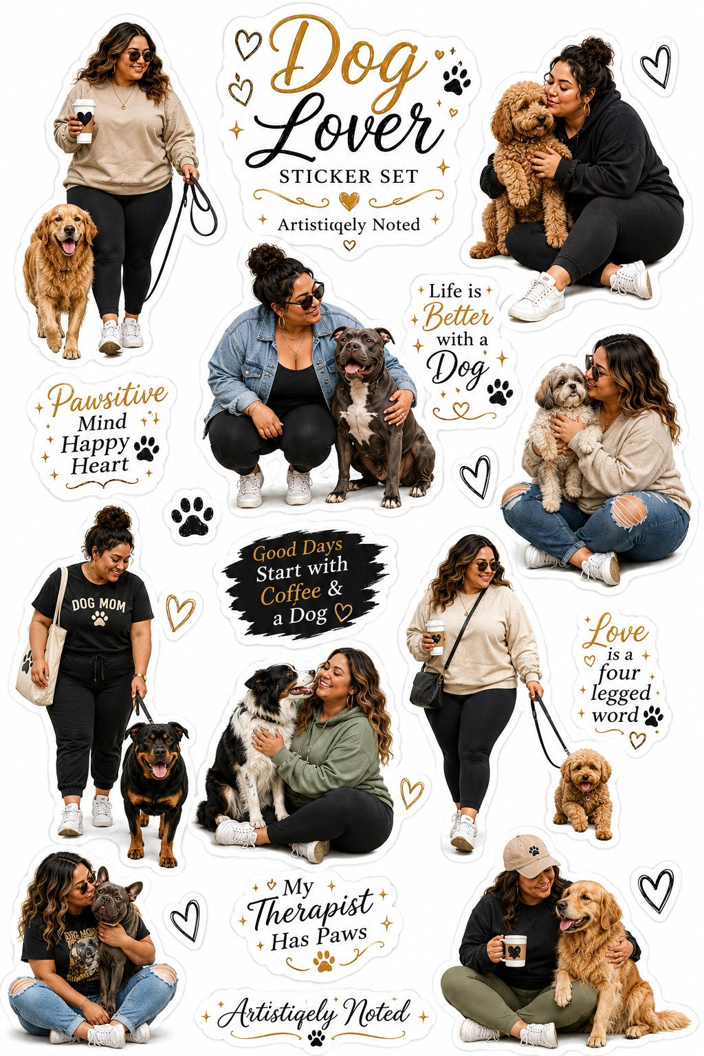 Everyday Dog Mum Moments sticker sheet design