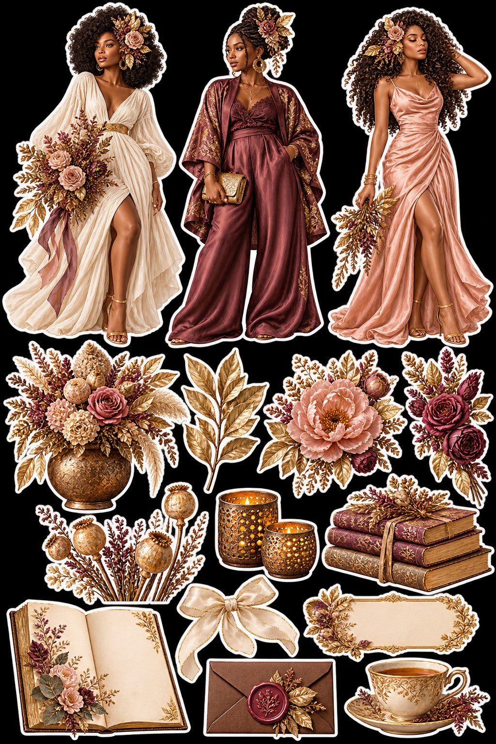 Original Gilded Earth Botanical Edit sticker sheet artwork