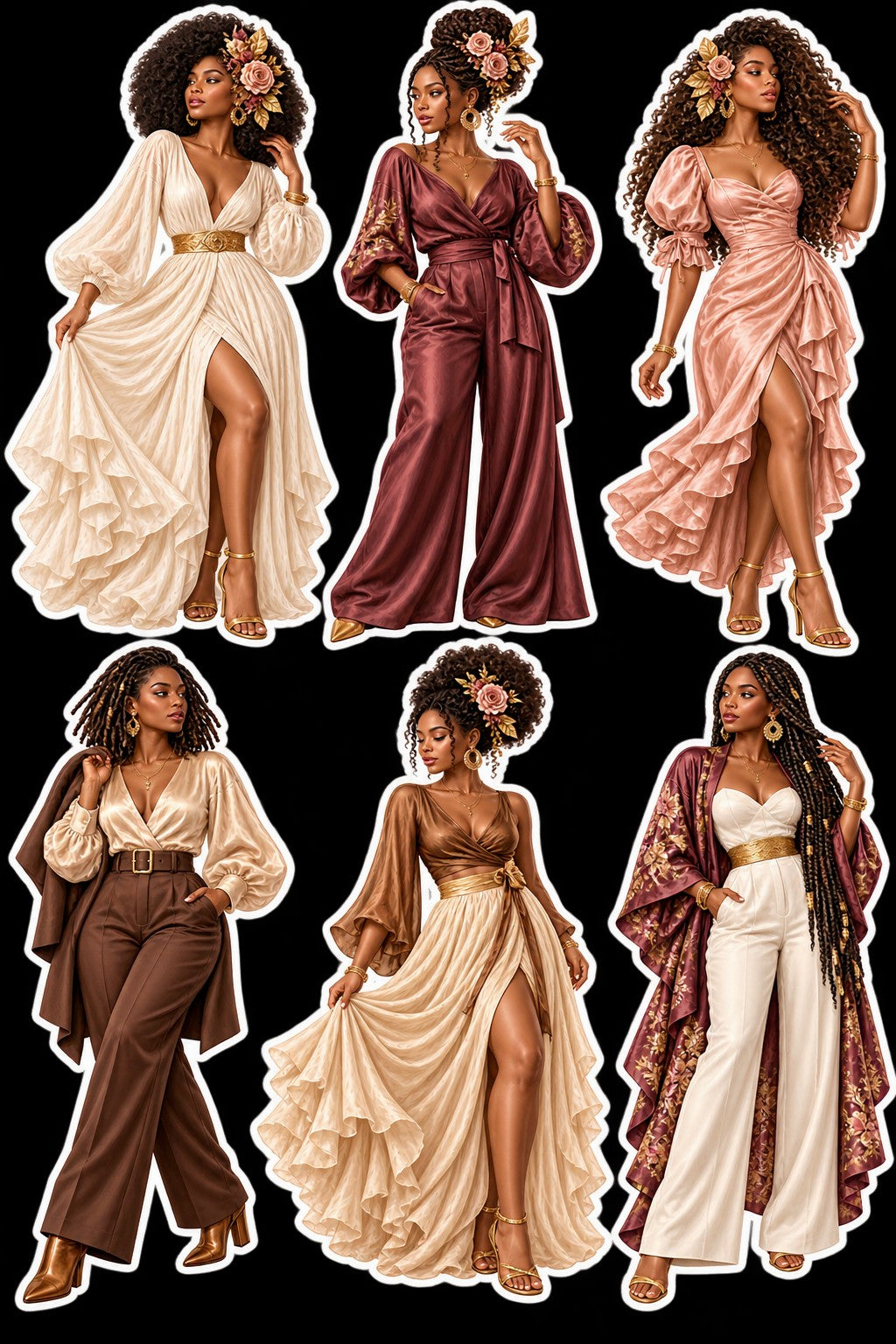 Original Gilded Earth Fashion Dolls sticker sheet artwork