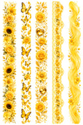 Golden Blooms Borders 01 sticker sheet featuring floral border designs from Artistiqely Noted T/A D'Sare Ltd.