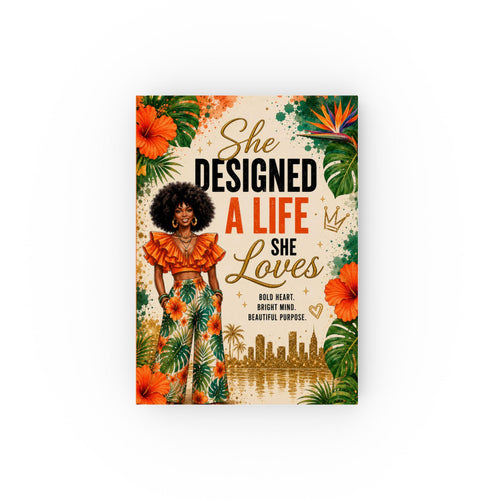 Black Girl Magic journal by Artistiqely Noted featuring a hardback cover with empowering design and inspiring quote.