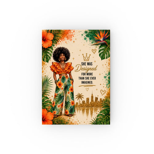 Black Girl Magic journal by Artistiqely Noted featuring a hardback cover with empowering design and inspiring quote.