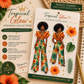 Black Girl Magic She Designed a Life She Loves Journal Tropical Glow Sticker Set