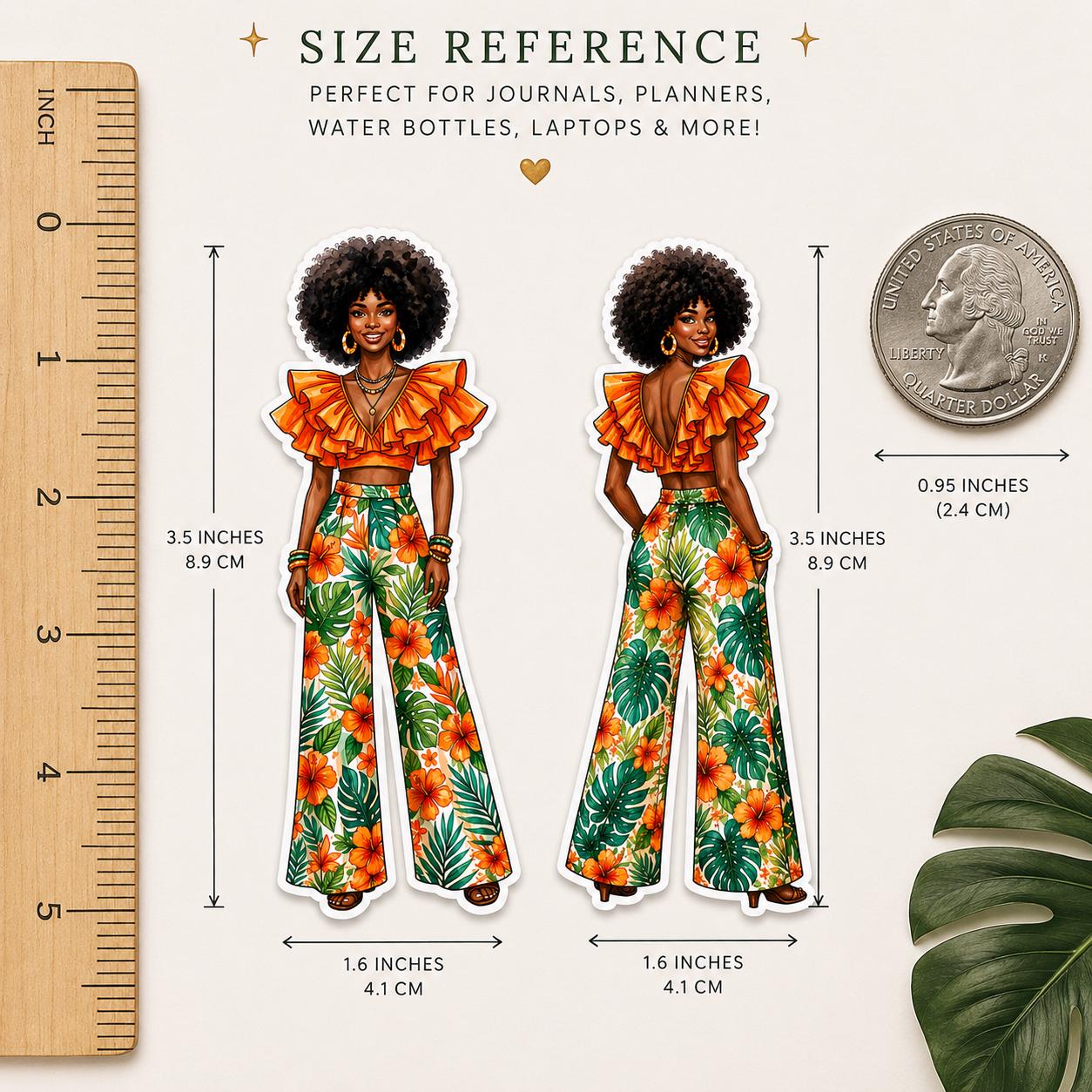 Black Girl Magic She Designed a Life She Loves Journal Tropical Glow Sticker Set