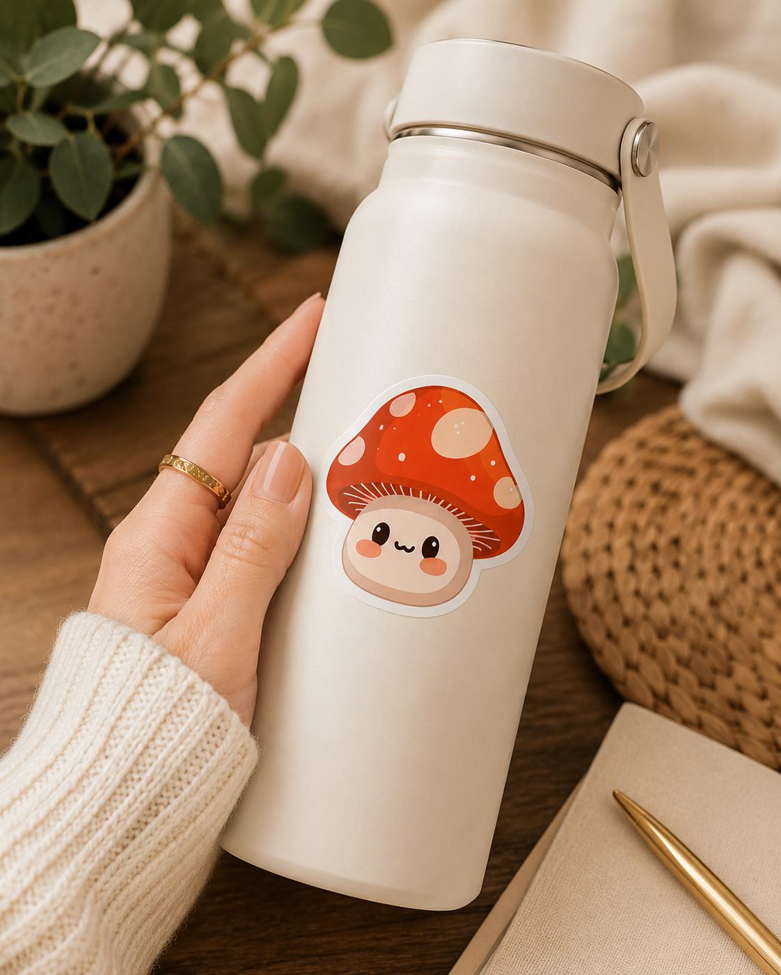 Black Gold Marble Gaming Icons Mushroom Gamer Sticker Pack, Kawaii Cube Dice Stickers