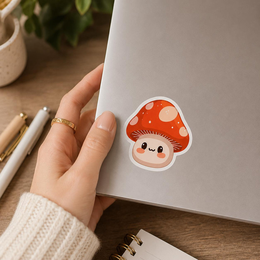 Black Gold Marble Gaming Icons Mushroom Gamer Sticker Pack, Kawaii Cube Dice Stickers