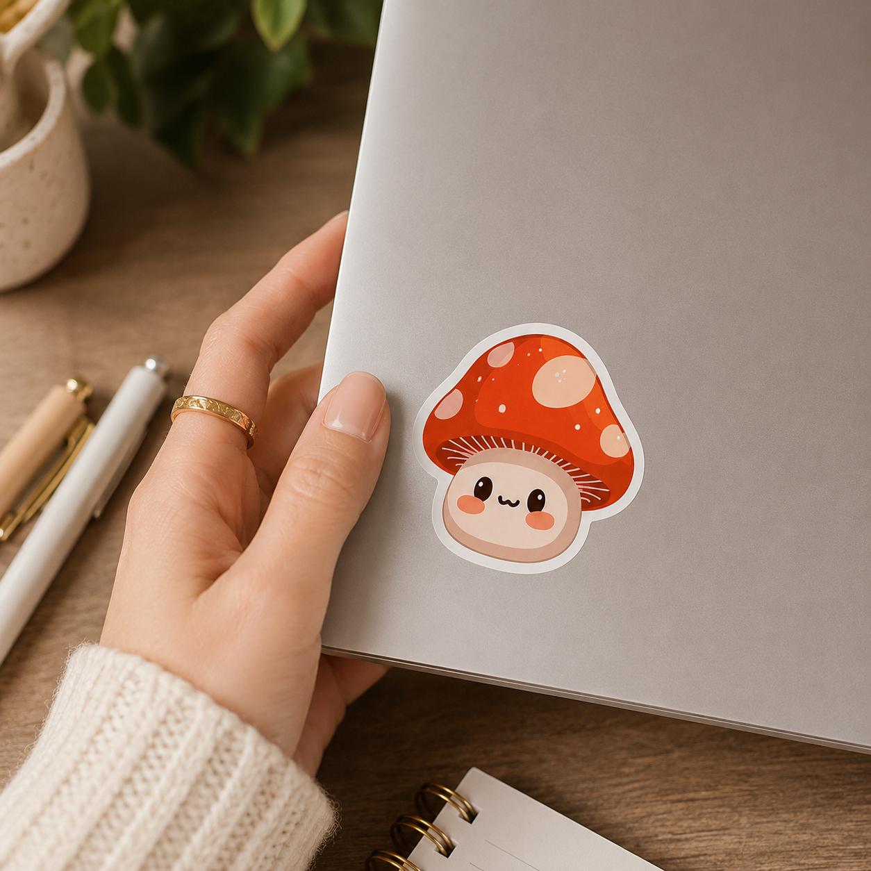 Black Gold Marble Gaming Icons Mushroom Gamer Sticker Pack, Kawaii Cube Dice Stickers