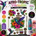 Afro-Tropic Paradise Sticker Sheet | Tropical Hummingbird Vinyl Stickers | Island Vibes Planner Stickers | Waterproof Scrapbook Decor