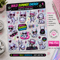 Holographic Disco Cat PNG Sticker Sheet | Digital Download, Transparent Clipart, Kawaii Cat, Sublimation, Instant Download